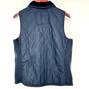 L.L.Bean‎ Vest Womens Quilted Fleece Lined Ski Hiking Navy Blue Small Petite SP thumbnail 4