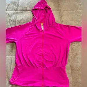 Lucy Hoodie Size Large Hot Pink Athletic Cropped Casual thumbnail 3