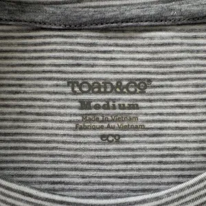 Toad&Co Swifty Long Sleeve Tunic Medium Gray Striped Thumbhole Hiking Gorpcore thumbnail 6