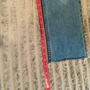 Reformation High Rise Straight Leg Jeans Blue‎ Raw Hem Button Fly Size 25 thumbnail 8
