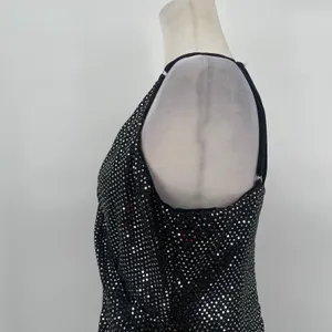 Grace Karin Silver Sequin Dress Sz L Mob Wife Holiday Clubwear Ruched Sparkly thumbnail 4