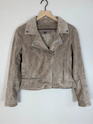 Blank NYC Taupe Suede Moto Jacket size Small $198 thumbnail 5