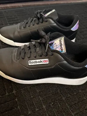 Reebok Black Leather Low-Top Sneakers with Holographic Accents thumbnail 3