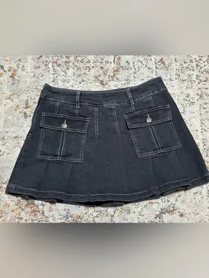 Hot Topic black denim pleated skirt size Large thumbnail 8