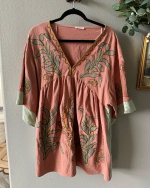 Sunday Up Flowy Embroidered Dress thumbnail 1