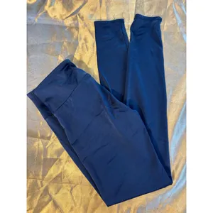 Onzie Womens High Rise Shiny Royal Blue Activewear Leggings Size XS Made in USA thumbnail 2