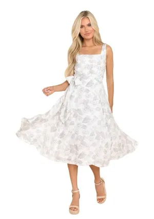 Anthropologie Aakaa NWT Floral Midi Dress Large Fit & Flare Garden Party thumbnail 1