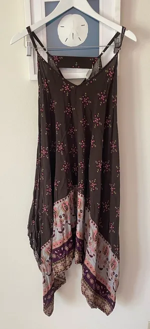 Natural Life Shark Bite Handkerchief Midi Mini Dress Size Medium thumbnail 1