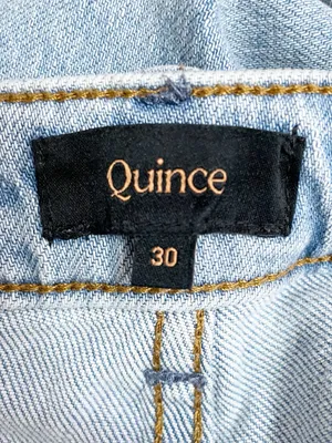 Quince Luna Stretch Relaxed Straight Jeans Sz 30 Cool Blue Mid Rise 28” Inseam thumbnail 9