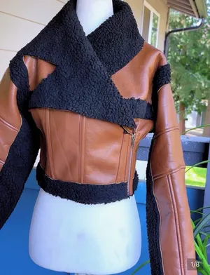 Pretty Little Thing Faux Leather Borg Lined Jacketz thumbnail 2