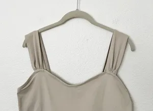 [Abercrombie & Fitch] Nude Light Taupe Soft Sweetheart Crop Tank Top Sz Large L thumbnail 5