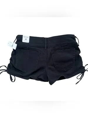 PacSun Black Low-Rise Women's Jean Shorts with Flap Pockets thumbnail 7