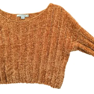 Yellow Crop Chenille Ribbed Y2K Favlux Vintage‎ Academia Cozy Sweater Small thumbnail 7