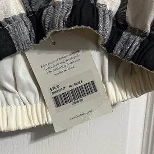 💖 NWT Bohme Buffalo Plaid Black & Cream‎ Crop Top thumbnail 4