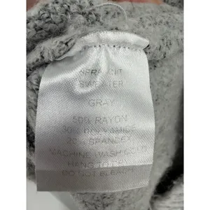 PPLA Womens Sweater Gray Distressed Shredded V-Neck Knit Medium thumbnail 4