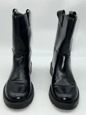 H&M Chunky Lug Rubber Sole Ankle Pull-On Black Boots-Size 39 EU / 8 US thumbnail 3