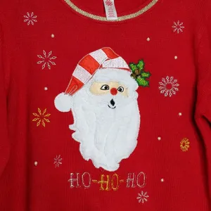 Santa Claus Ho Ho Ho Sweater - Size L - GUC thumbnail 1