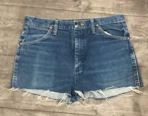Wrangler blue cut off denim shorts thumbnail 1
