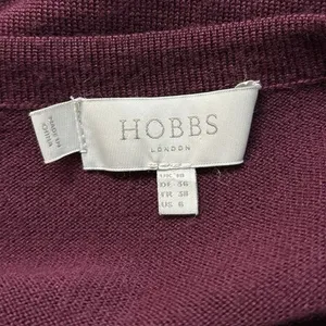 Hobbs London Benita Red Velvet Velour Silk Long Sleeve Sweater Dress Size 6 thumbnail 7