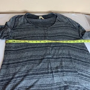 Free People We The Free Striped Henley Boho Top Size Small thumbnail 10