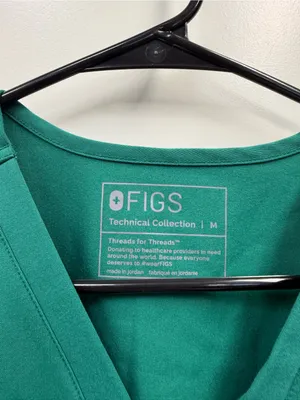 Figs Casma Scrub Top 2 Pocket V-Neck Teal‎ Lagoon Medical Women’s Medium thumbnail 2