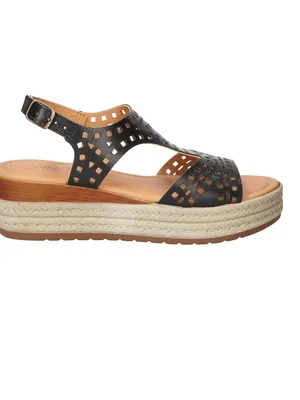 Bella Vita women’s Ann-Italy black Perforated Wedge Sandals shoes 8 extra wide thumbnail 2