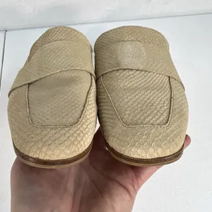 Free People Mules 39 At Ease 2.0 Loafer Suede Embossed Leather Cafe Beige Womens thumbnail 11