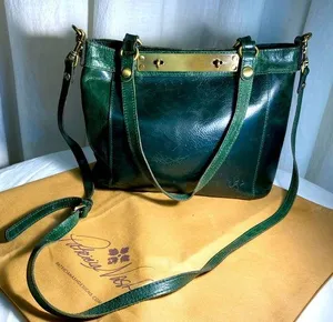 VNTG PATRICIA NASH STYLE P82806 Dark Green Leather Crossbody with Dust bag thumbnail 1