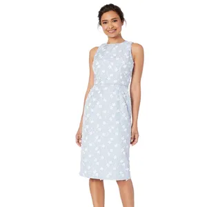 Blue Floral Sleeveless Maggy London Dress thumbnail 3