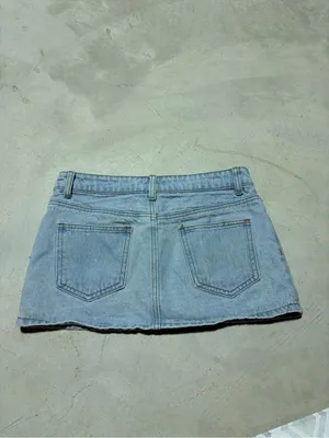 Edikted Light Wash Denim Mini Skirt small thumbnail 4