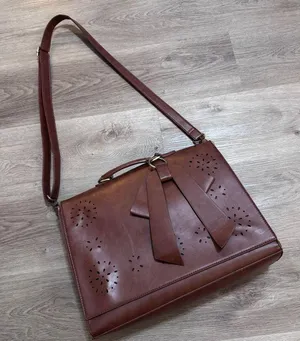 Ecosusi Leather Laptop Messenger Bag Briefcase Satchel Work Brown Bow thumbnail 1