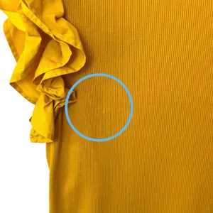 Ulla Johnson‎ Koa Ribbed Knit Top Golden Yellow Ruffle Sleeve Feminine Dainty L thumbnail 8