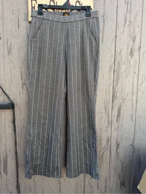 Lee Wide Leg Pinstripe Trousers in Gray thumbnail 2