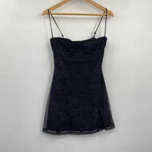 Babyboo Pixie Mini Dress Underwire Bust Glittered Adjustable Black Womens Large thumbnail 5
