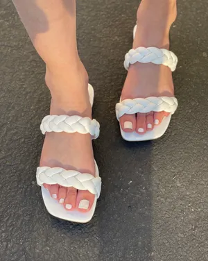 White Vegan Braided Straps Sandal Size 10 thumbnail 4
