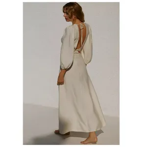 NEW BOAMAR Bianca Balloon Sleeve Cutout Cover-Up Maxi Dress Size XL thumbnail 3