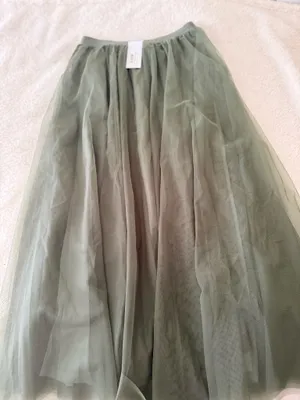 NWT Baltic Born Sage Green Tulle Midi Skirt Size Small thumbnail 1