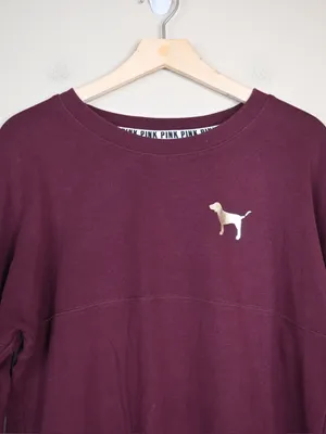 Victoria's Secret PINK Women's M Sequin Embellished Fleece Lined Pullover Shirt thumbnail 3