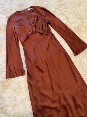 NEW Significant Other Molly Satin Cutout Long Sleeves Dress Sz 10 thumbnail 6