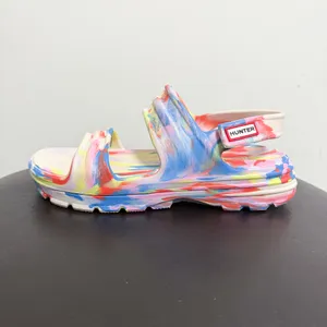 Hunter Ivory Multicolor Bloom Algae Swirl Marble Platform Sandals UK 6 US 8 thumbnail 2