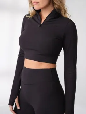 Balance Athletica | THE REFINE CROPPED ZIP in BLACK Size S thumbnail 1