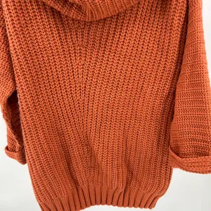 Umgee M cowl neck burnt orange knit sweater fall autumn casual office winter thumbnail 4