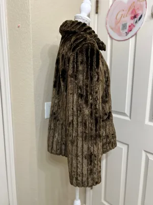 White Stag Vintage 90’s Brown Plush Teddy Jacket size XL thumbnail 2