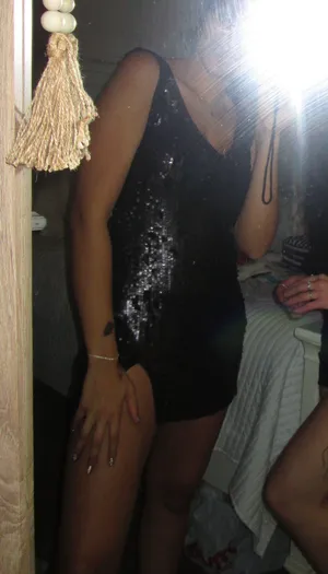 Free People Black Sequin Mini Dress thumbnail 2
