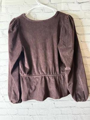 NWT madewell corduroy tie front faux wrap peplum top small thumbnail 4