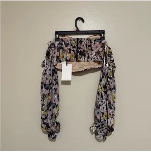 Vici Floral Off the Shoulder Corset Top Size Medium NWT thumbnail 3