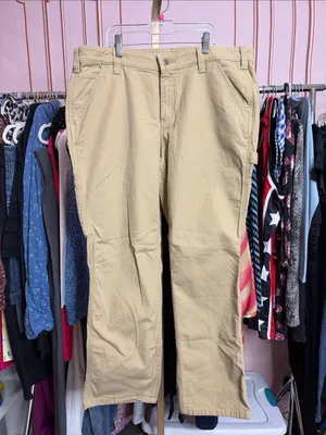 Carhartt Rugged Flex Loose Fit Canvas Work Pant Khaki Tan. Size 14S thumbnail 2