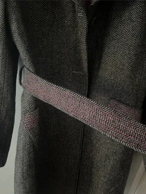 GUESS Gray Tweed Trench Coat with Pink Trim thumbnail 5