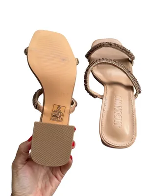 JASON WU Bronze Beaded Block Heel Sandals Size 7.5 NEW NWOB thumbnail 3