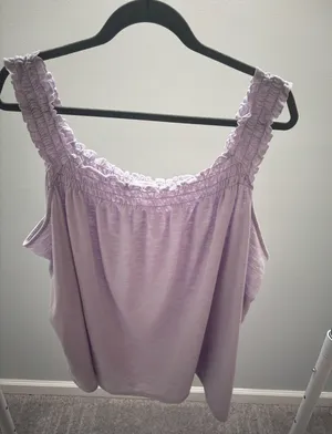 LC Lauren Conrad Smocked Purple Tank Top thumbnail 1